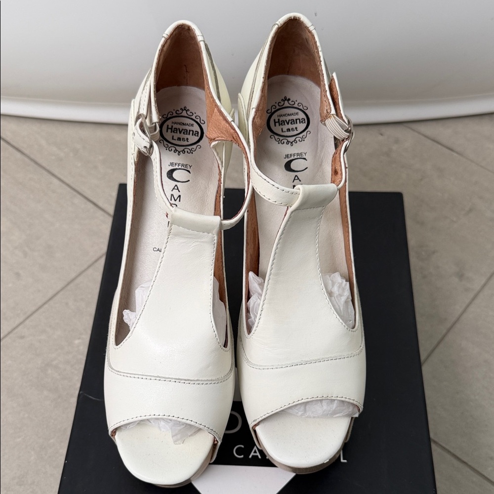 Jeffrey Campbell White Peep Toe platform Heels - Picture 9 of 10
